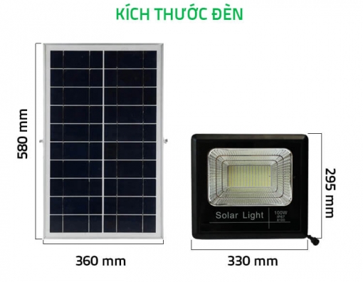 Đèn LED Ultra năng lượng mặt trời 100W IP67
