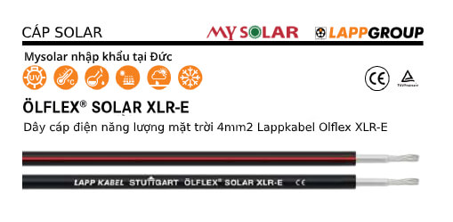 Dây cáp điện năng lượng mặt trời 4mm2 Lappkabel Olflex XLR-E - Mysolar